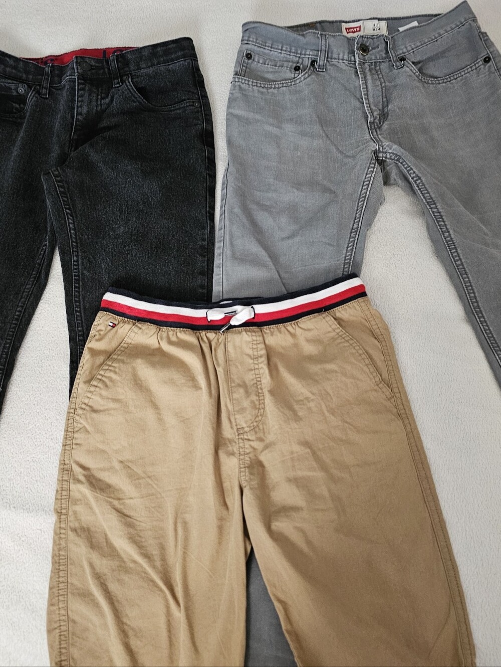 Lot Of 3 Boys Bottoms Size 14/16 2 Pants Levis 1 Shorts Tommy Hilfiger Euc